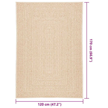 Rug ZIZUR Beige 120x170 cm Jute Look Indoor and Outdoor