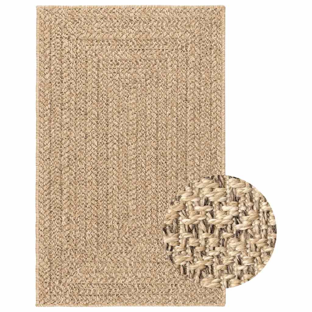 Rug ZIZUR Beige 160x230 cm Jute Look Indoor and Outdoor