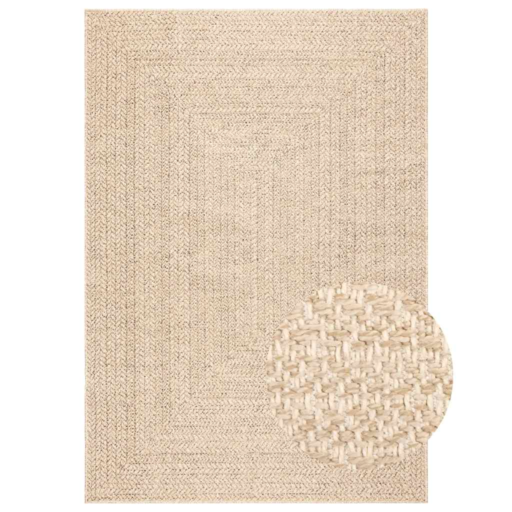 Rug ZIZUR Beige 160x230 cm Jute Look Indoor and Outdoor