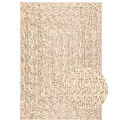 Rug ZIZUR Beige 160x230 cm Jute Look Indoor and Outdoor