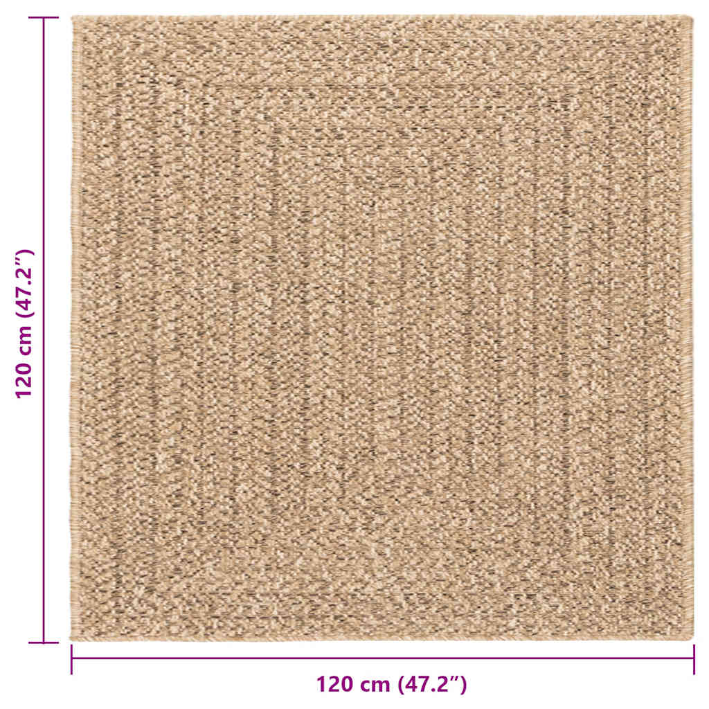 Rug ZIZUR Beige 200x290 cm Jute Look Indoor and Outdoor