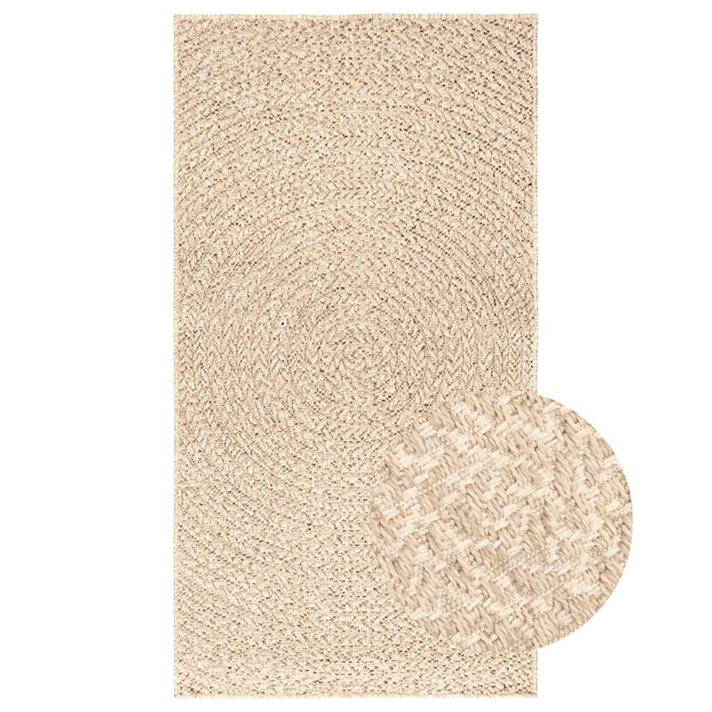 Rug ZIZUR Beige 60x110 cm Jute Look Indoor and Outdoor