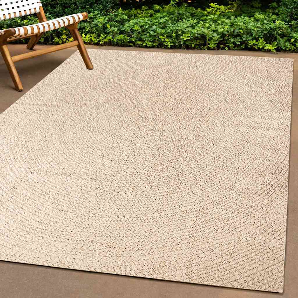 Rug ZIZUR Beige 80x150 cm Jute Look Indoor and Outdoor