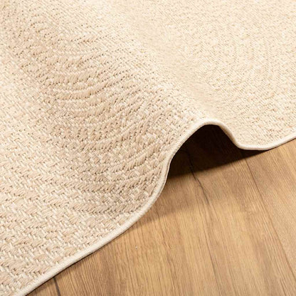 Rug ZIZUR Beige 120x120 cm Jute Look Indoor and Outdoor