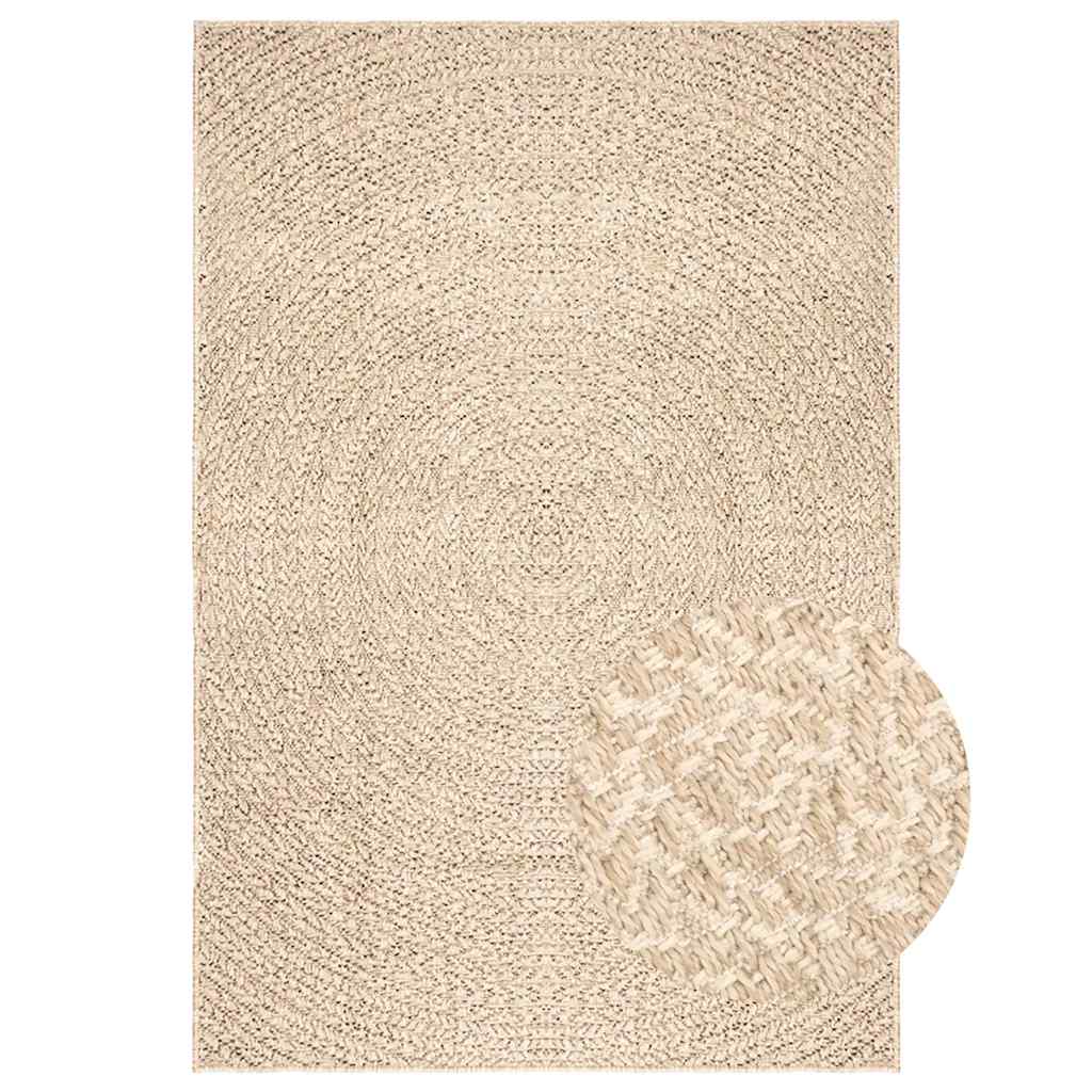 Rug ZIZUR Beige 120x170 cm Jute Look Indoor and Outdoor