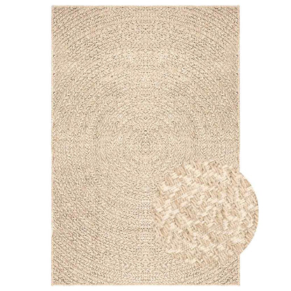 Rug ZIZUR Beige 120x170 cm Jute Look Indoor and Outdoor