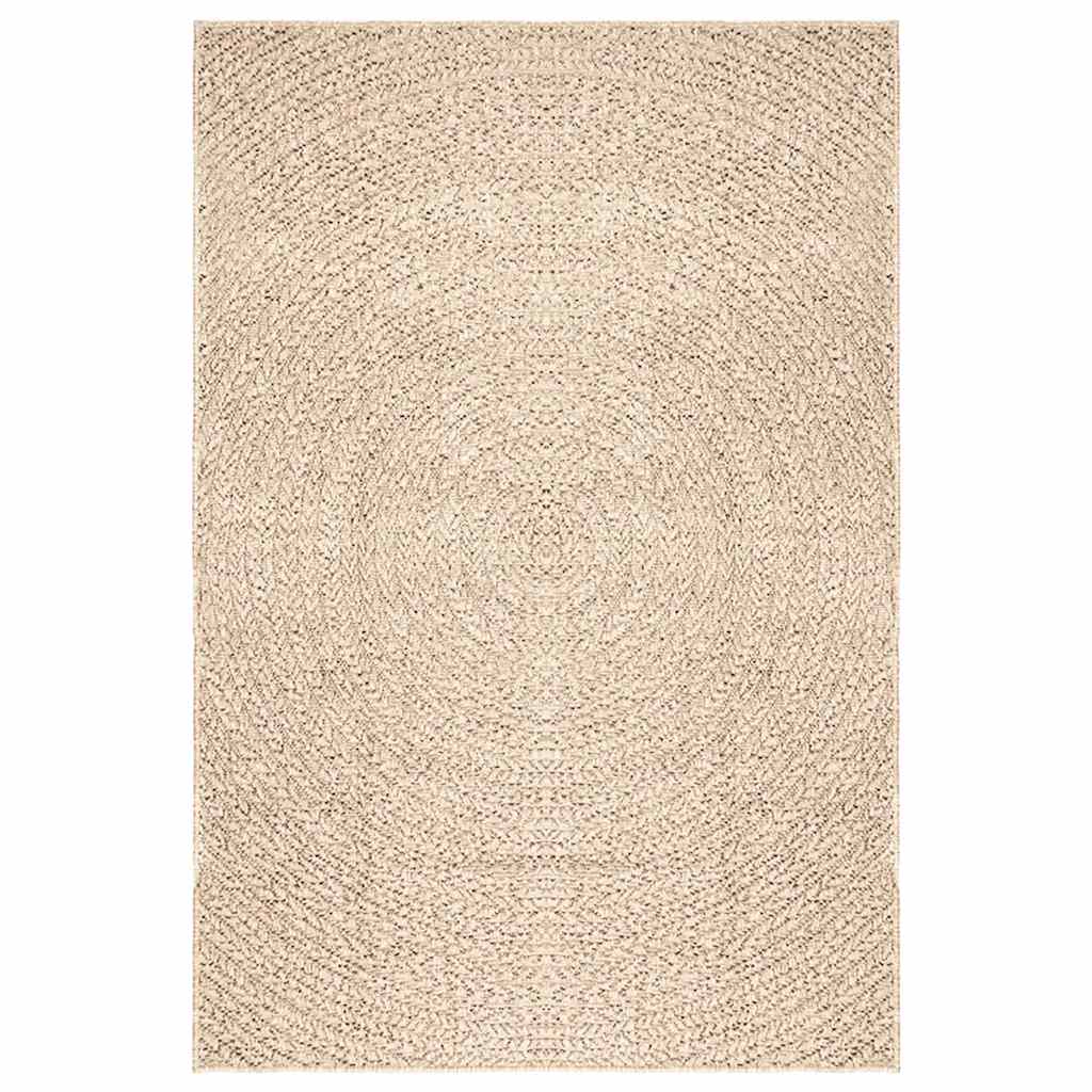 Rug ZIZUR Beige 140x200 cm Jute Look Indoor and Outdoor