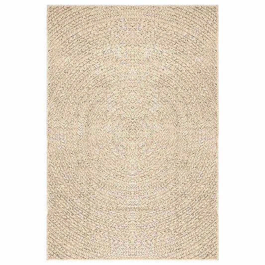Rug ZIZUR Beige 140x200 cm Jute Look Indoor and Outdoor