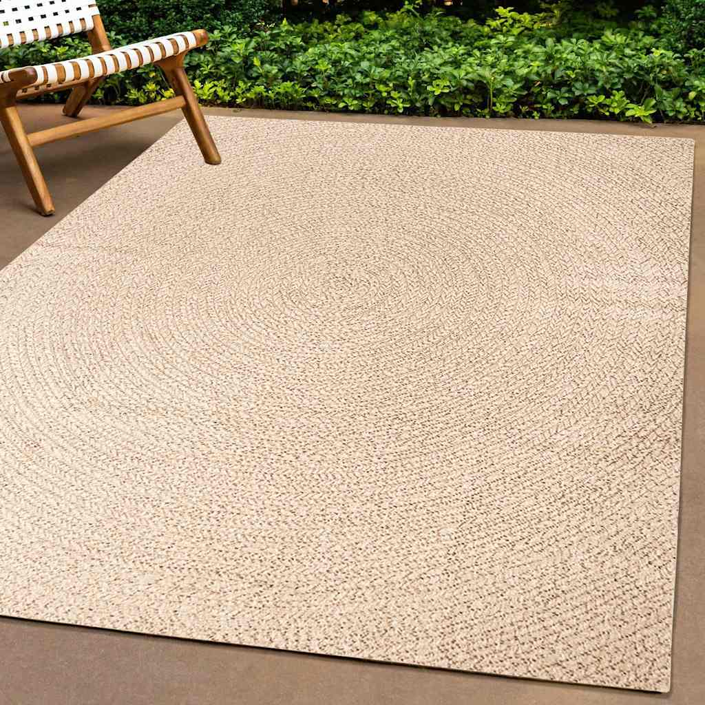 Rug ZIZUR Beige 200x290 cm Jute Look Indoor and Outdoor