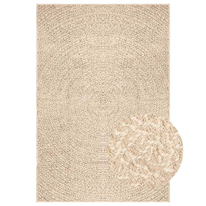Rug ZIZUR Beige 200x290 cm Jute Look Indoor and Outdoor