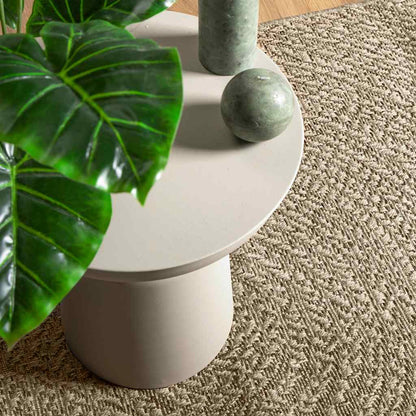 Rug ZIZUR Beige 240x340 cm Jute Look Indoor and Outdoor