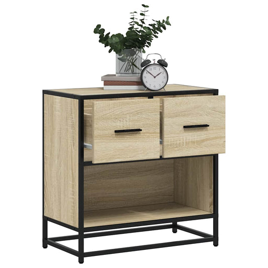 Bedside Cabinet Sonoma Oak 60x31x60cm Engineered Wood and Metal