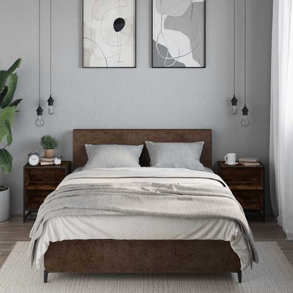 Bedside Cabinets 2 pcs Smoked Oak 40x31x50 cm Engineered Wood and Metal
