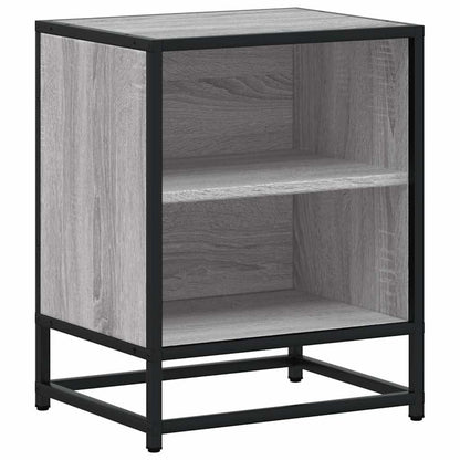 Bedside Cabinet Grey Sonoma 40x31x50 cm Engineered Wood and Metal