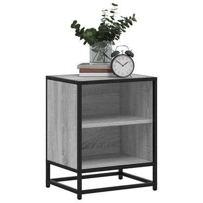 Bedside Cabinet Grey Sonoma 40x31x50 cm Engineered Wood and Metal