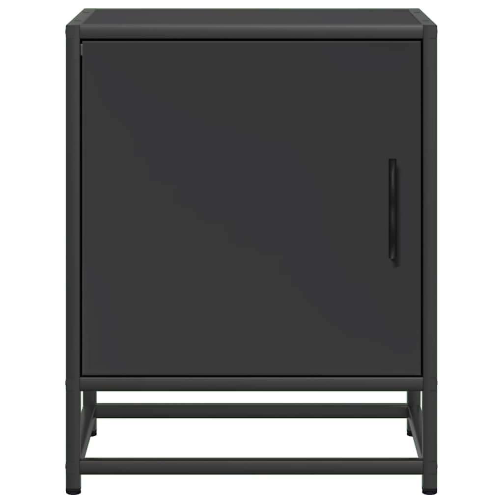 Bedside Cabinet Black 40x31x50 cm Engineered Wood and Metal