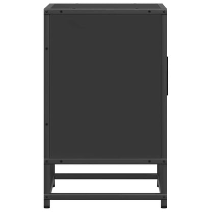 Bedside Cabinet Black 40x31x50 cm Engineered Wood and Metal