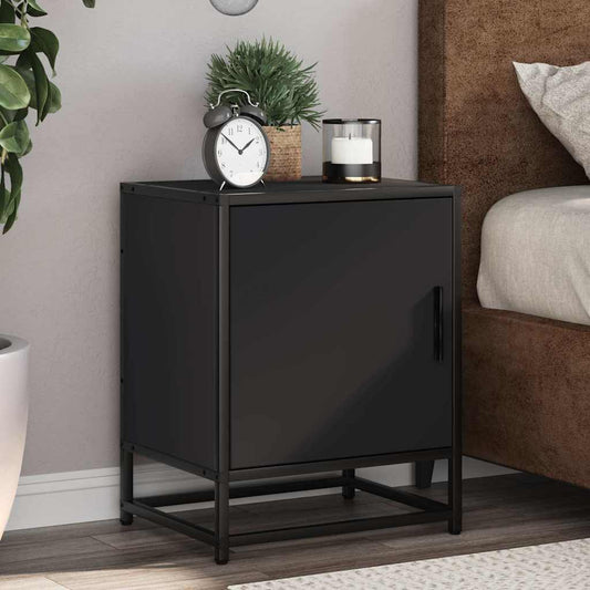 Bedside Cabinets 2 pcs Black 40x31x50 cm Engineered Wood&Metal