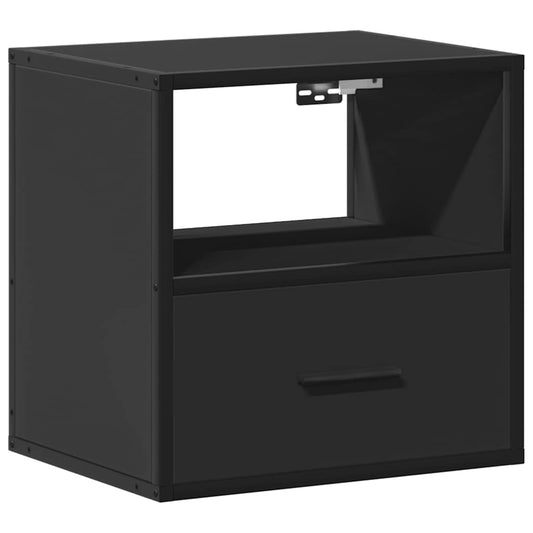 Wall-mounted Bedside Cabinet Black 40x31x39.5 cm