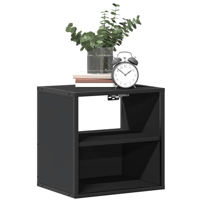 Wall-mounted Bedside Cabinet Black 40x31x39.5 cm