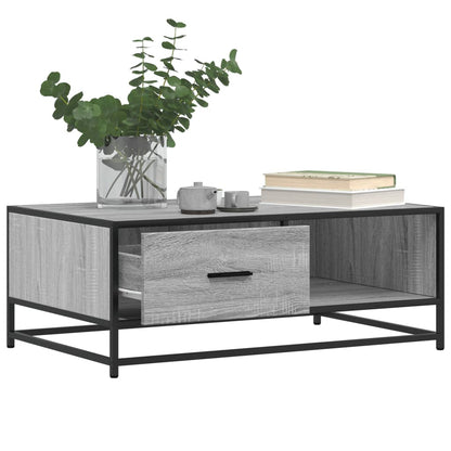 Coffee Table Grey Sonoma 90x57x35 cm Engineered Wood and Metal