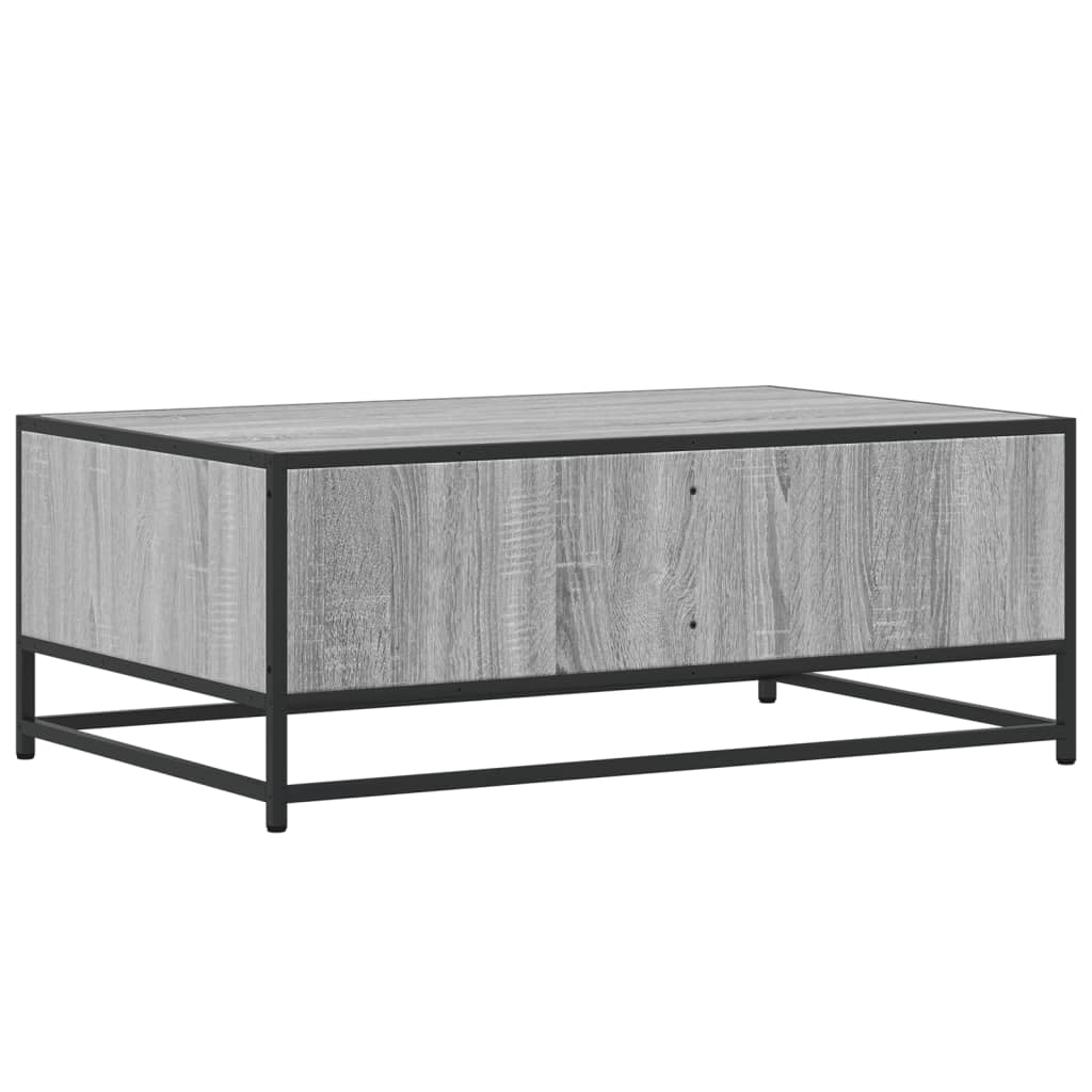 Coffee Table Grey Sonoma 90x57x35 cm Engineered Wood and Metal