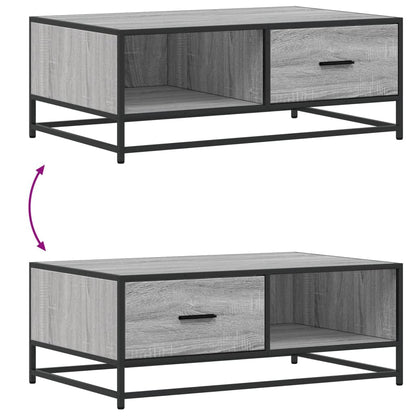 Coffee Table Grey Sonoma 90x57x35 cm Engineered Wood and Metal