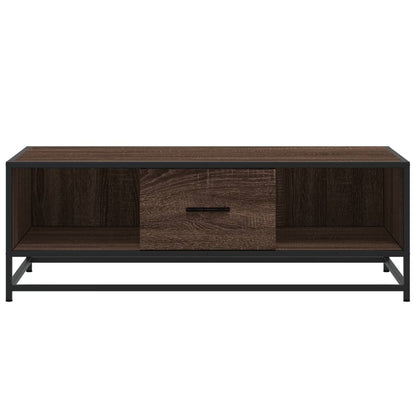 Coffee Table Brown Oak 100x57x35 cm Engineered Wood and Metal