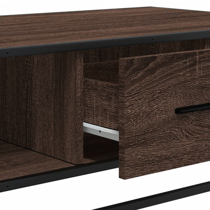 Coffee Table Brown Oak 100x57x35 cm Engineered Wood and Metal