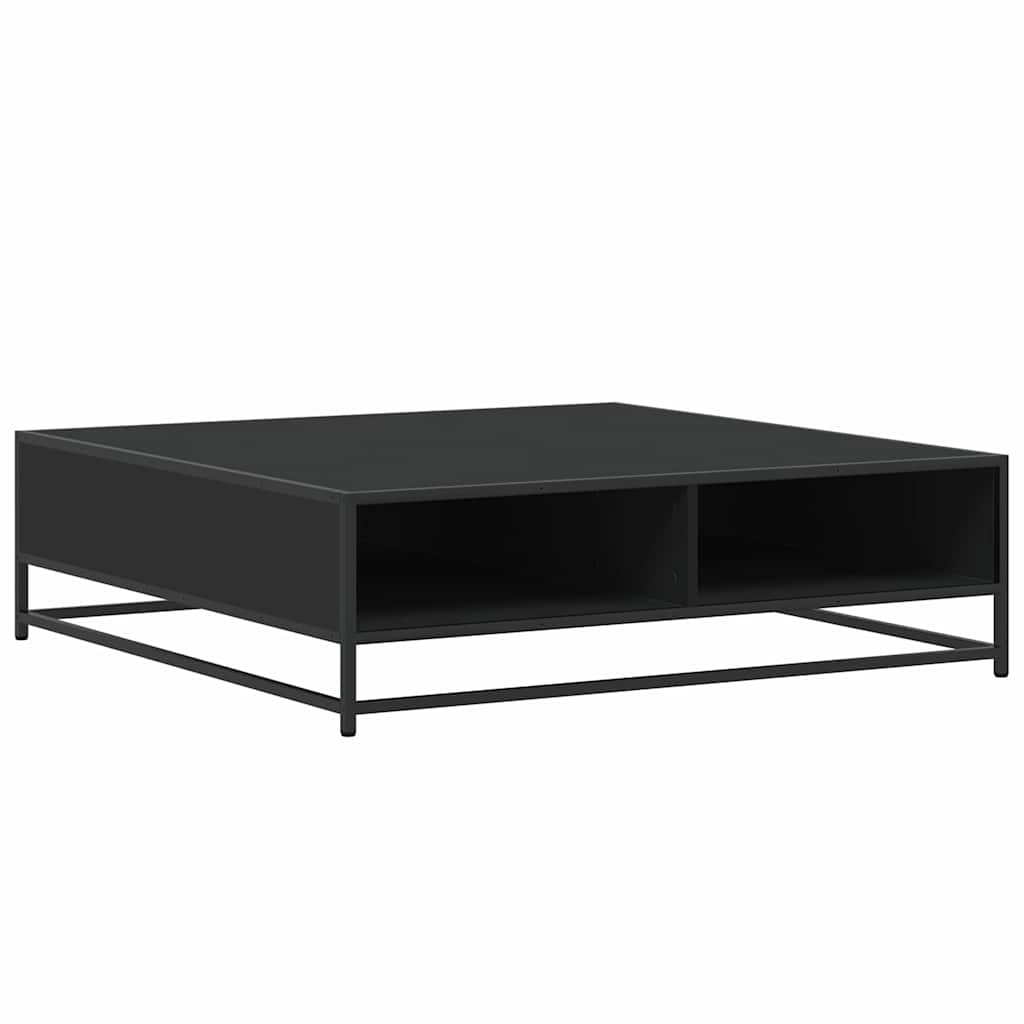 Coffee Table Black 100x100x30 cm Engineered Wood and Metal