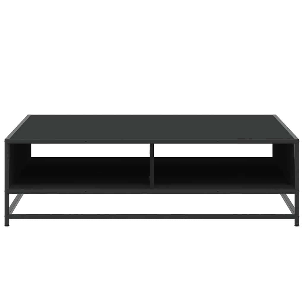 Coffee Table Black 100x100x30 cm Engineered Wood and Metal