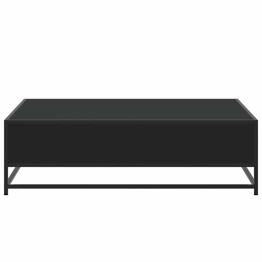 Coffee Table Black 100x100x30 cm Engineered Wood and Metal