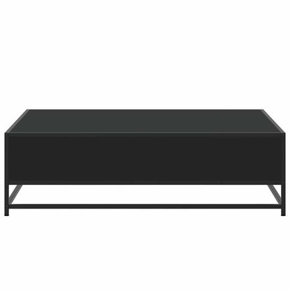Coffee Table Black 100x100x30 cm Engineered Wood and Metal