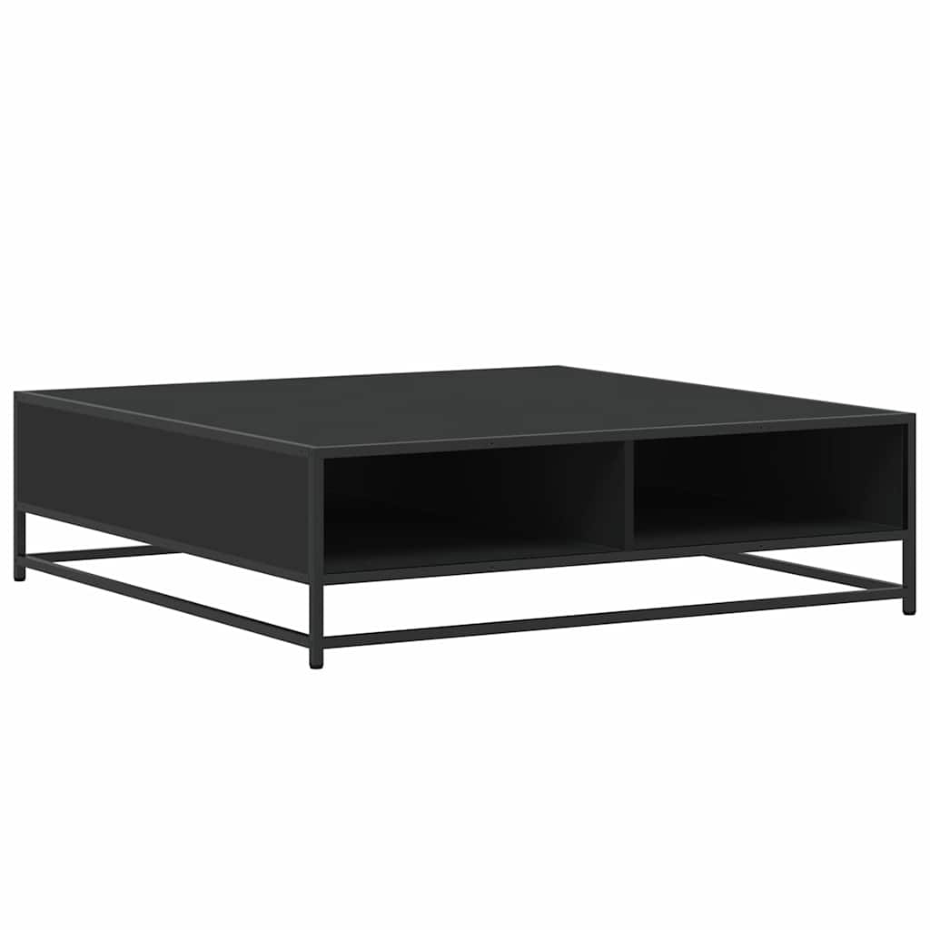 Coffee Table Black 100x100x30 cm Engineered Wood and Metal