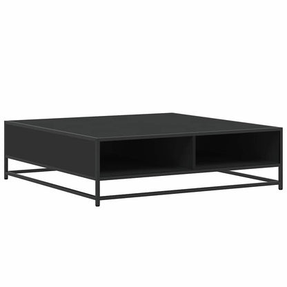 Coffee Table Black 100x100x30 cm Engineered Wood and Metal