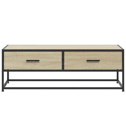Coffee Table Sonoma Oak 100x50x35 cm Engineered Wood and Metal