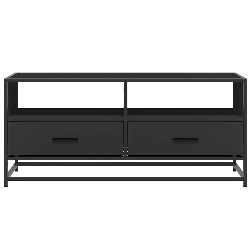 Coffee Table Black 100x50x45 cm Engineered Wood and Metal
