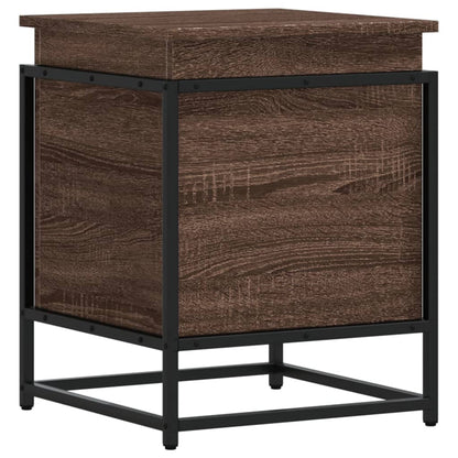 Storage Box with Lid Brown Oak 40x40x51.5 cm Engineered Wood