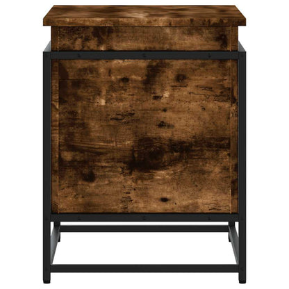 Storage Box with Lid Smoked Oak 60x40x51.5 cm Engineered Wood