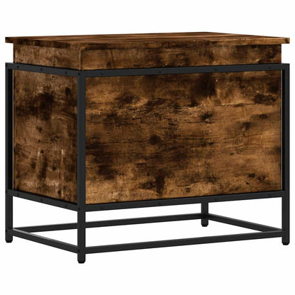 Storage Box with Lid Smoked Oak 60x40x51.5 cm Engineered Wood