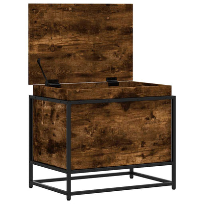 Storage Box with Lid Smoked Oak 60x40x51.5 cm Engineered Wood