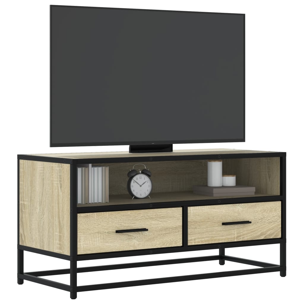 TV Cabinet Sonoma Oak 80x34,5x40 cm Engineered Wood and Metal