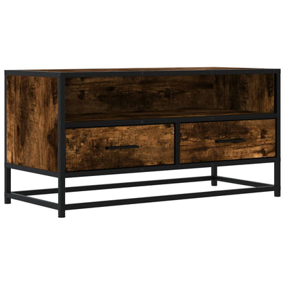 TV Cabinet Smoked Oak 80x34,5x40 cm Engineered Wood and Metal