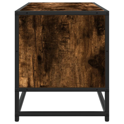 TV Cabinet Smoked Oak 80x34,5x40 cm Engineered Wood and Metal