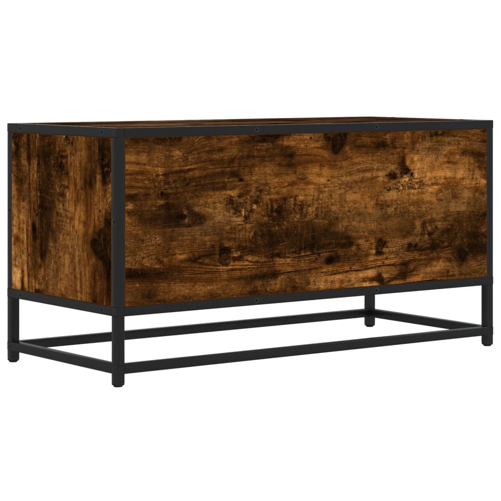 TV Cabinet Smoked Oak 80x34.5x40 cm Engineered Wood and Metal