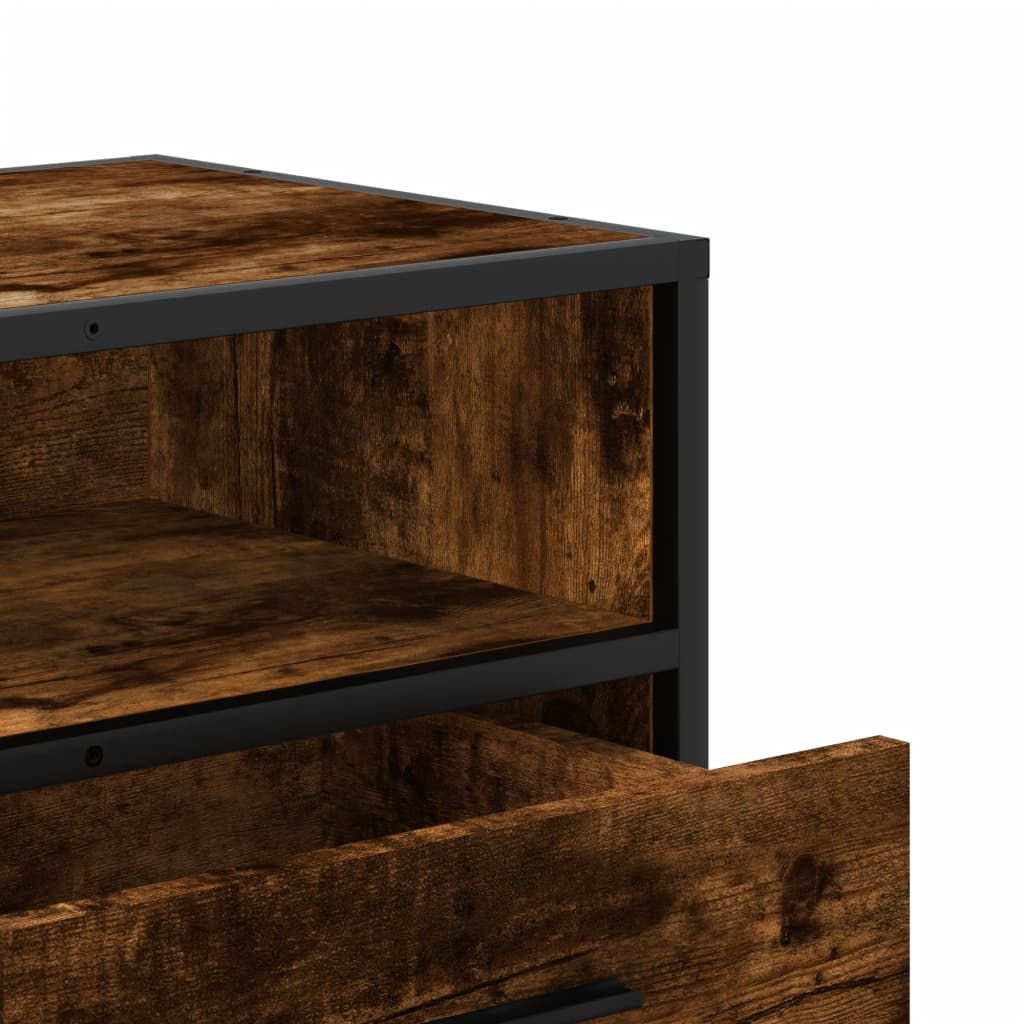 TV Cabinet Smoked Oak 80x34,5x40 cm Engineered Wood and Metal