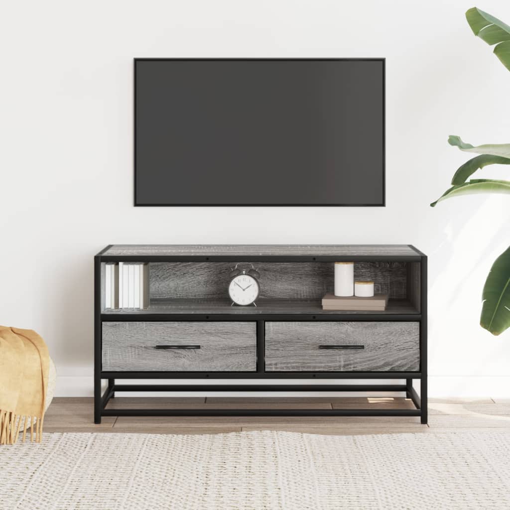 TV Cabinet Grey Sonoma 80x34,5x40 cm Engineered Wood and Metal