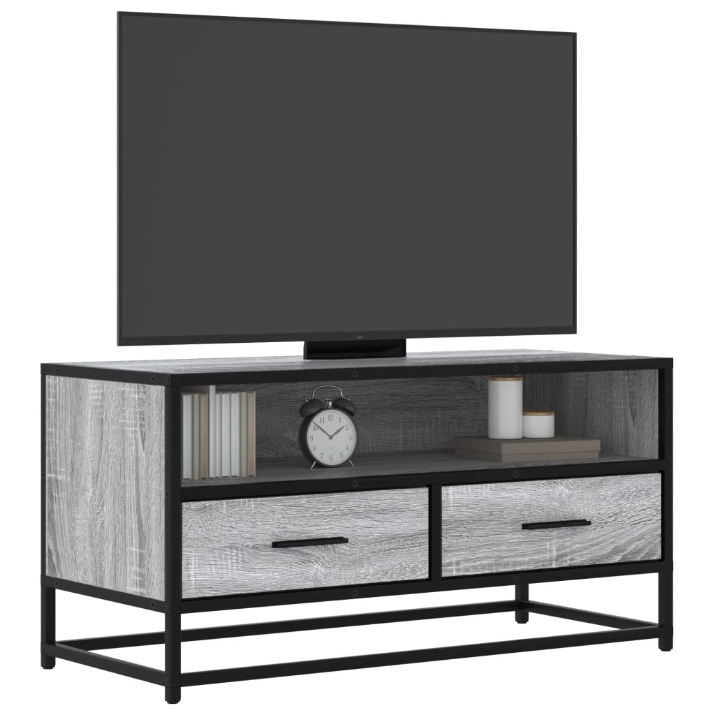 TV Cabinet Grey Sonoma 80x34,5x40 cm Engineered Wood and Metal