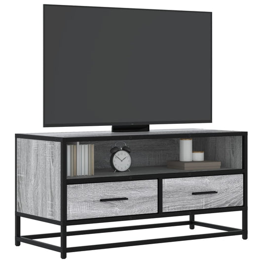 TV Cabinet Grey Sonoma 80x34,5x40 cm Engineered Wood and Metal