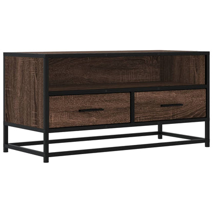 TV Cabinet Brown Oak 80x34,5x40 cm Engineered Wood and Metal